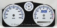 Cobalt White Blue and Green Gauge Face